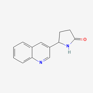 molecular formula C13H12N2O B13126404 5-(Quinolin-3-yl)pyrrolidin-2-one 