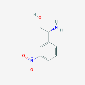 molecular formula C8H10N2O3 B13126407 (R)-2-Amino-2-(3-nitrophenyl)ethan-1-ol 