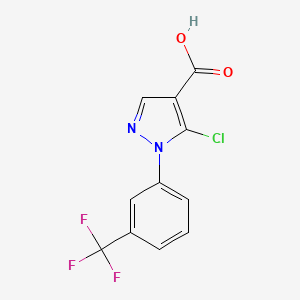 molecular formula C11H6ClF3N2O2 B13126437 5-Chloro-1-(3-(trifluoromethyl)phenyl)-1H-pyrazole-4-carboxylicacid 