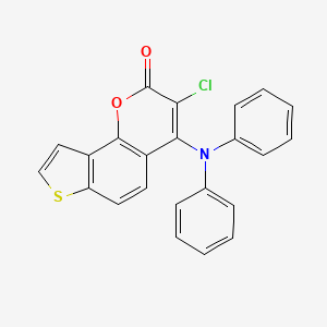 molecular formula C23H14ClNO2S B13126452 3-Chloro-4-(diphenylamino)-2H-thieno[2,3-H]chromen-2-one CAS No. 90236-95-6