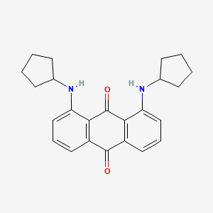 molecular formula C24H26N2O2 B13126453 9,10-Anthracenedione, 1,8-bis(cyclopentylamino)- CAS No. 824951-81-7