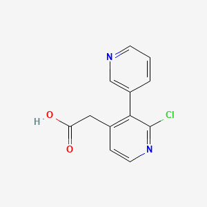 molecular formula C12H9ClN2O2 B13126458 2-(2-Chloro-3-pyridin-3-ylpyridin-4-yl)acetic acid 