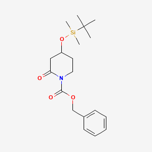 molecular formula C19H29NO4Si B13126541 Benzyl 4-((tert-butyldimethylsilyl)oxy)-2-oxopiperidine-1-carboxylate 