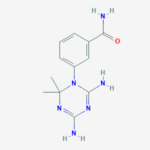 molecular formula C12H16N6O B13126559 3-(4,6-Diamino-2,2-dimethyl-1,3,5-triazin-1(2H)-yl)benzamide CAS No. 70579-33-8