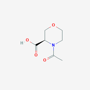 molecular formula C7H11NO4 B13126593 (R)-4-Acetylmorpholine-3-carboxylicacid 