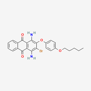 molecular formula C25H23BrN2O4 B13126596 1,4-Diamino-2-bromo-3-(4-(pentyloxy)phenoxy)anthracene-9,10-dione CAS No. 89868-55-3