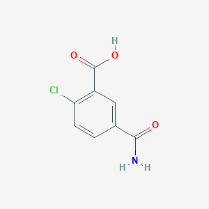 molecular formula C8H6ClNO3 B13126626 5-Carbamoyl-2-chlorobenzoic acid 