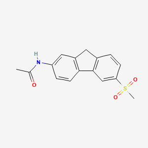 molecular formula C16H15NO3S B13126642 N-(6-(Methylsulfonyl)-9H-fluoren-2-yl)acetamide CAS No. 22010-74-8