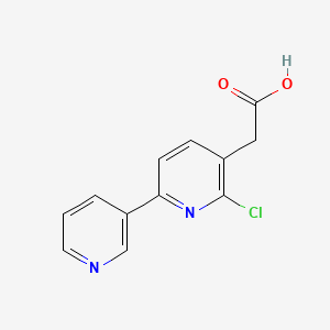 molecular formula C12H9ClN2O2 B13126718 2-(2-Chloro-6-pyridin-3-ylpyridin-3-yl)acetic acid 