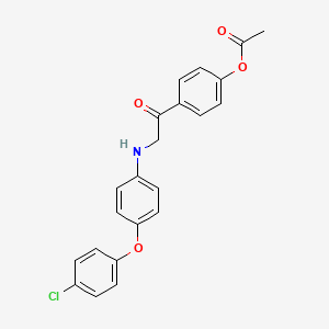 molecular formula C22H18ClNO4 B13126720 4-((4-(4-Chlorophenoxy)phenyl)glycyl)phenylacetate 