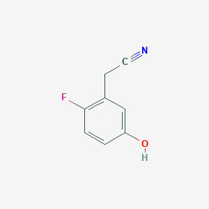 molecular formula C8H6FNO B13126744 2-(2-Fluoro-5-hydroxyphenyl)acetonitrile 