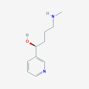 molecular formula C10H16N2O B13126745 (S)-4-(Methylamino)-1-(pyridin-3-yl)butan-1-ol 