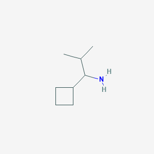 molecular formula C8H17N B13126763 1-Cyclobutyl-2-methylpropan-1-amine 