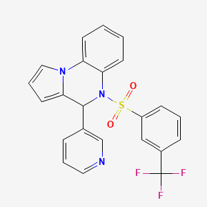 molecular formula C23H16F3N3O2S B13126806 4-(3-Pyridinyl)-5-((3-(trifluoromethyl)phenyl)sulfonyl)-4,5-dihydropyrrolo[1,2-a]quinoxaline 