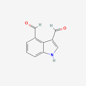 molecular formula C10H7NO2 B13126814 1H-indole-3,4-dicarbaldehyde 