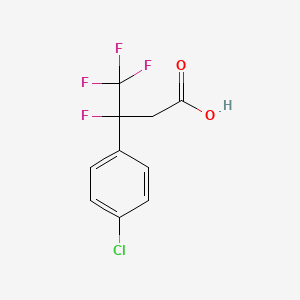 molecular formula C10H7ClF4O2 B13126834 3-(4-Chlorophenyl)-3,4,4,4-tetrafluorobutanoicacid 