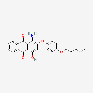 molecular formula C25H23NO5 B13126847 1-Amino-4-hydroxy-2-(4-(pentyloxy)phenoxy)anthracene-9,10-dione CAS No. 77900-80-2