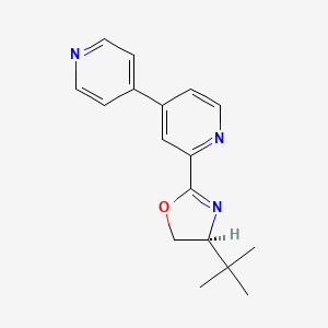 molecular formula C17H19N3O B13126870 (S)-2-([4,4'-Bipyridin]-2-yl)-4-(tert-butyl)-4,5-dihydrooxazole 