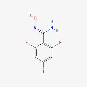 molecular formula C7H5F2IN2O B13126873 2,6-Difluoro-N-hydroxy-4-iodobenzimidamide 