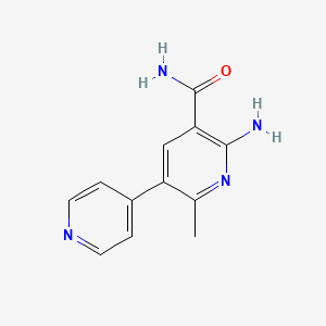 molecular formula C12H12N4O B13126899 6-Amino-2-methyl-[3,4'-bipyridine]-5-carboxamide CAS No. 129090-34-2