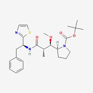 tert-butyl (2S)-2-[(1R,2S)-1-methoxy-2-methyl-3-oxo-3-[[(1S)-2-phenyl-1-(1,3-thiazol-2-yl)ethyl]amino]propyl]pyrrolidine-1-carboxylate