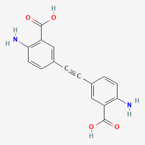 molecular formula C16H12N2O4 B13127046 5,5'-(Ethyne-1,2-diyl)bis(2-aminobenzoicacid) 