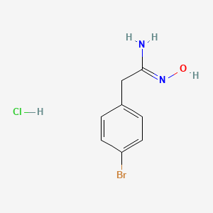 molecular formula C8H10BrClN2O B13127080 2-(4-Bromophenyl)-N-hydroxyacetimidamidehydrochloride 