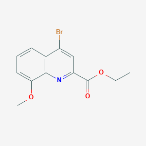 molecular formula C13H12BrNO3 B13127081 Ethyl 4-bromo-8-methoxyquinoline-2-carboxylate 