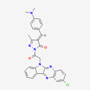 3H-Pyrazol-3-one, 2,4-dihydro-2-((2-chloro-6H-indolo(2,3-b)quinoxalin-6-yl)acetyl)-4-((4-(dimethylamino)phenyl)methylene)-5-methyl-