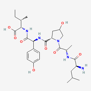 molecular formula C28H43N5O8 B13127109 H-Leu-Ala-xiHyp-nTyr-Ile-OH 