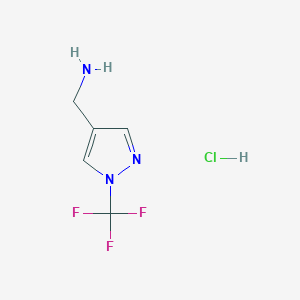 molecular formula C5H7ClF3N3 B13127113 (1-(Trifluoromethyl)-1H-pyrazol-4-yl)methanaminehydrochloride 