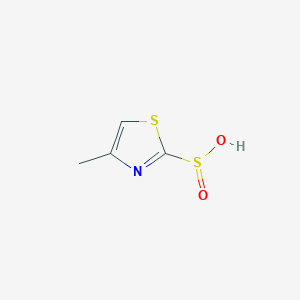 molecular formula C4H5NO2S2 B13127151 4-Methylthiazole-2-sulfinicacid 