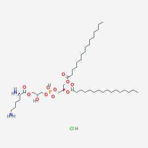 molecular formula C44H88ClN2O11P B13127174 [(2R)-3-[[3-[(2S)-2,6-diaminohexanoyl]oxy-2-hydroxypropoxy]-hydroxyphosphoryl]oxy-2-hexadecanoyloxypropyl] hexadecanoate;hydrochloride 