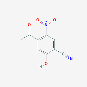 molecular formula C9H6N2O4 B13127187 4-Acetyl-2-hydroxy-5-nitrobenzonitrile 