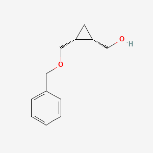 molecular formula C12H16O2 B13127200 ((1S,2R)-2-((Benzyloxy)methyl)cyclopropyl)methanol 