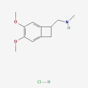 molecular formula C12H18ClNO2 B13127263 1-(3,4-Dimethoxybicyclo[4.2.0]octa-1,3,5-trien-7-yl)-N-methylmethanaminehydrochloride CAS No. 1206230-28-5