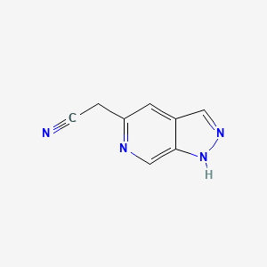 molecular formula C8H6N4 B13127288 2-(1H-Pyrazolo[3,4-c]pyridin-5-yl)acetonitrile 