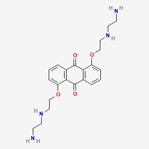 molecular formula C22H28N4O4 B13127314 1,5-Bis(2-((2-aminoethyl)amino)ethoxy)anthracene-9,10-dione CAS No. 824951-70-4