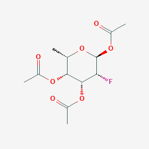 molecular formula C12H17FO7 B13127336 (2S,3R,4R,5R,6S)-3-Fluoro-6-methyltetrahydro-2H-pyran-2,4,5-triyltriacetate 