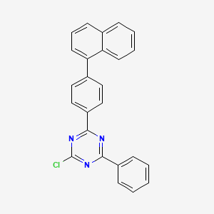 molecular formula C25H16ClN3 B13127391 2-Chloro-4-(4-(naphthalen-1-yl)phenyl)-6-phenyl-1,3,5-triazine 