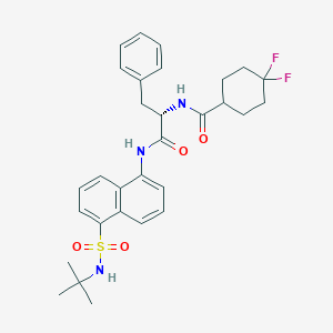 (S)-N-(1-((5-(N-(tert-Butyl)sulfamoyl)naphthalen-1-yl)amino)-1-oxo-3-phenylpropan-2-yl)-4,4-difluorocyclohexanecarboxamide