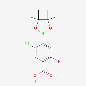 molecular formula C13H15BClFO4 B13127474 5-Chloro-2-fluoro-4-(4,4,5,5-tetramethyl-1,3,2-dioxaborolan-2-yl)benzoic acid 