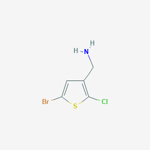 molecular formula C5H5BrClNS B13127481 (5-Bromo-2-chlorothiophen-3-yl)methanamine 