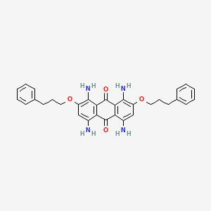 molecular formula C32H32N4O4 B13127489 1,4,5,8-Tetraamino-2,7-bis(3-phenylpropoxy)anthracene-9,10-dione CAS No. 88601-77-8