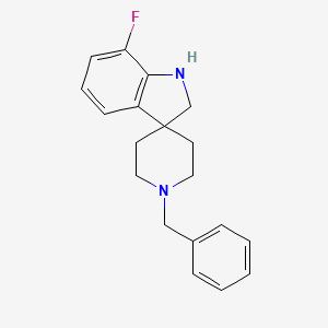 molecular formula C19H21FN2 B13127495 1'-Benzyl-7-fluorospiro[indoline-3,4'-piperidine] 