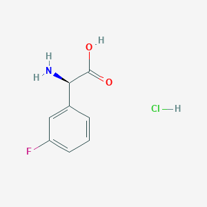 molecular formula C8H9ClFNO2 B13127513 (R)-2-Amino-2-(3-fluorophenyl)aceticacidhydrochloride CAS No. 1391463-94-7