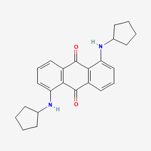 molecular formula C24H26N2O2 B13127570 9,10-Anthracenedione, 1,5-bis(cyclopentylamino)- CAS No. 719306-64-6