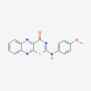 4H-1,3-Thiazino(5,6-b)quinoxalin-4-one, 2-((4-methoxyphenyl)amino)-