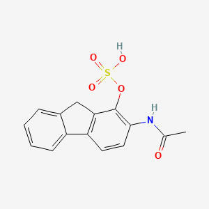 molecular formula C15H13NO5S B13127672 Acetamide, N-[1-(sulfooxy)-9H-fluoren-2-yl]- CAS No. 108621-58-5