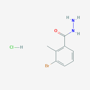 molecular formula C8H10BrClN2O B13127689 3-Bromo-2-methylbenzohydrazidehydrochloride 